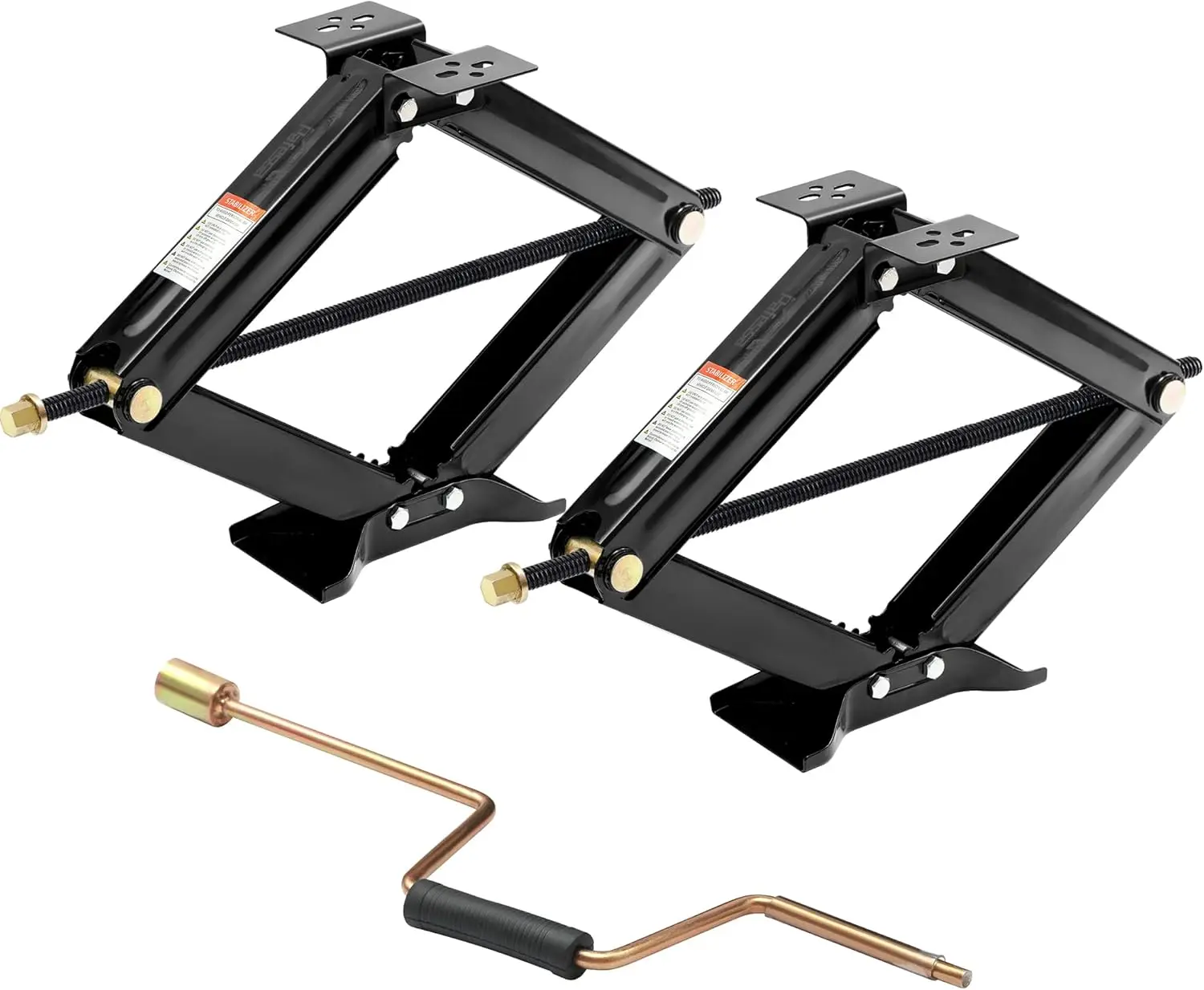 

RV Scissor Jack Stabilizer 6500lb Heavy Duty 24" RV Trailer Stabilizer Leveling Scissor Jack for RV Camper with Crank Handle - 2