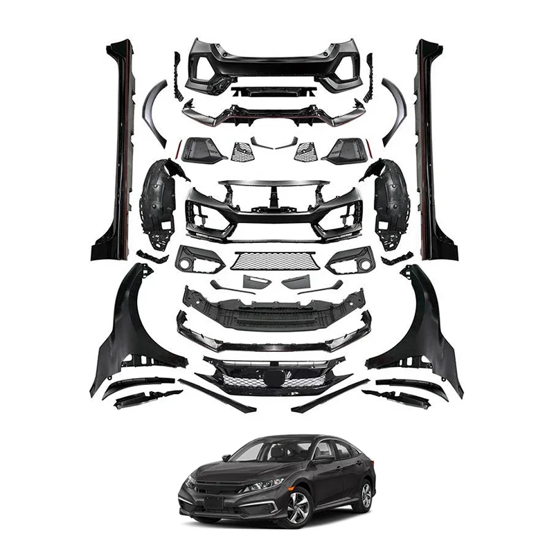 Bodykit Factory Wholesale ABS Carbon Fiber Auto  Cover Aero Body Kit For Honda Civic 2016-2023