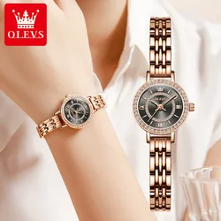 OLEVS 5508 Luxury Women's Wristwatch Waterproof Stainless Steel Diamond Dial Elegant Ladies Quartz Watch Reloj Mujer