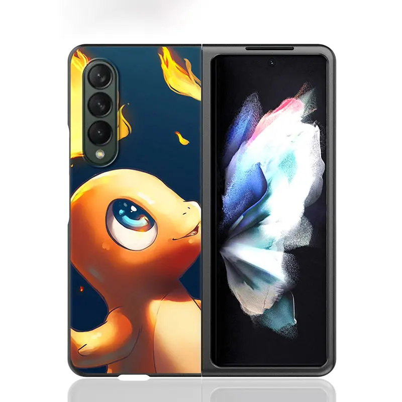 Phone Case for Samsung Galaxy Z Fold4 Z Fold3 ZFold4 ZFold6 5G ZFold3 Shockproof Cases Cover Hard PC Print Anime Pokemon Eevee