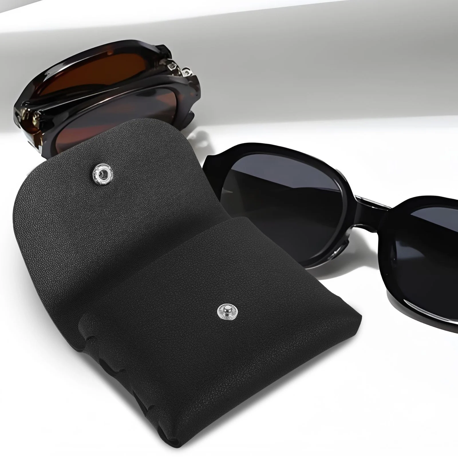 

Black Foldable Glasses Case Portable Eyewear Pouch Soft Sleeve for Sunglasses Reading Eyeglasses Protection Travel