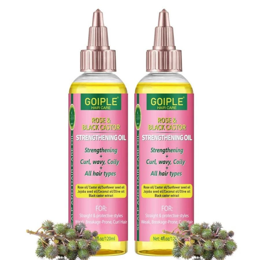 

Rose Black Castor Oil Moisturizing Hair Care Essence Oil Nourishes Dry and Damaged Hair Leave-In Conditioner for All Hair Types