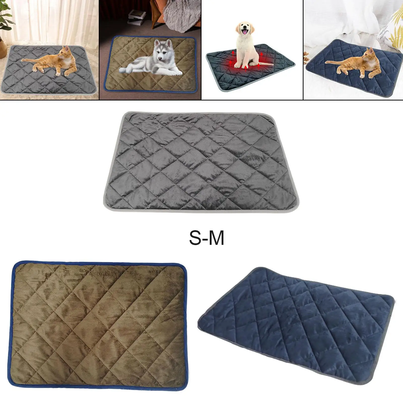 Self Warming Mat Cat Dog Washable Sleeping Mat Non Slip Bottom Soft Cage Self
