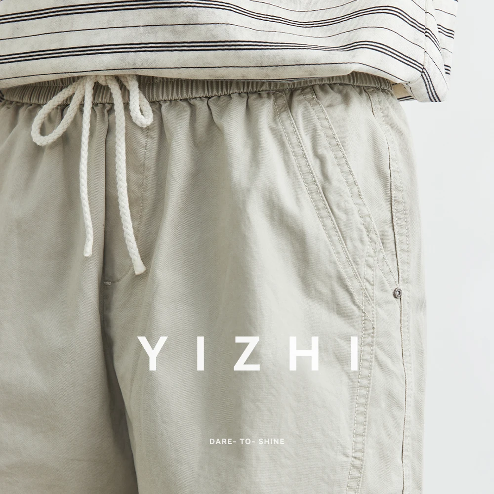 100% Cotton Men's Casual Shorts Summer New Loose Comfortable Breathable Thin Beach Pants Solid Color Shorts Men's Clothing