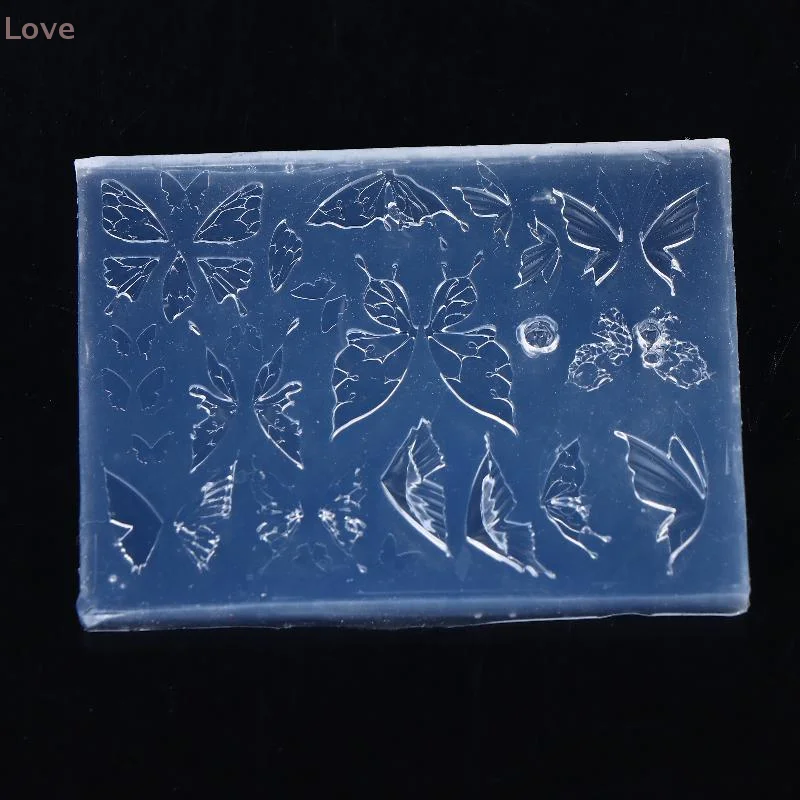 [L & P] ثلاثية الأبعاد سيليكون فراشة مسمار نحت قالب ختم لوحة أجنحة الإستنسل قالب DIY بها بنفسك مسمار الفن مانيكير