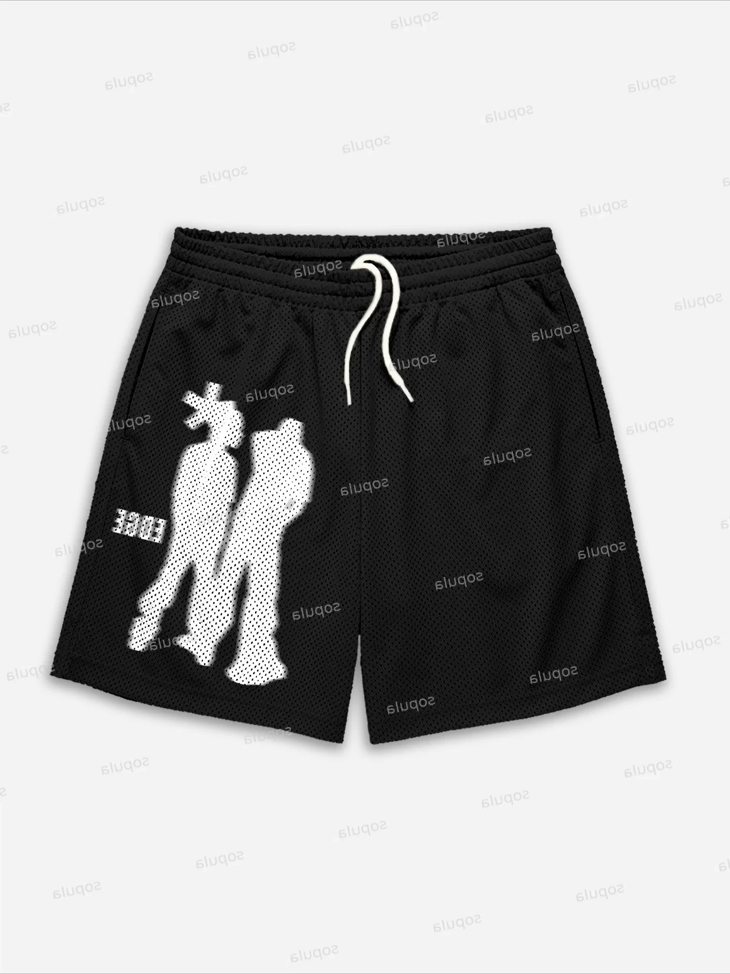 

Street Portrait Edge Graphic Print Shorts Loose Basketball Sport Gym Breathable Shorts Fitness Training Workout Male Shorts