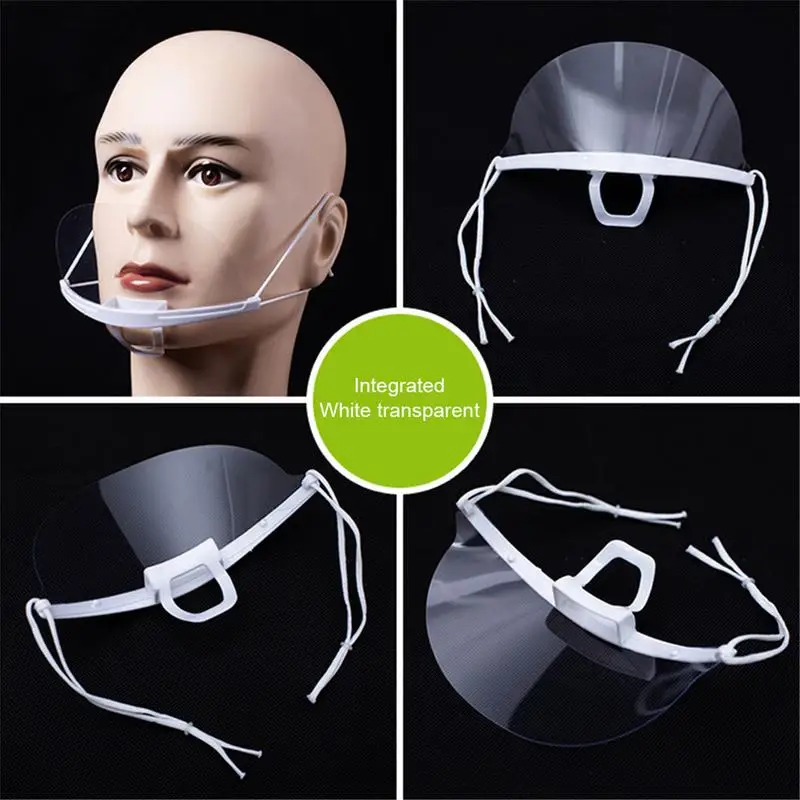 10pcs Transparent Safety Mask Universal Face Protection Kitchen Spit, Sneeze and Oil Splash Mask Saliva Mask for Food Sanitation