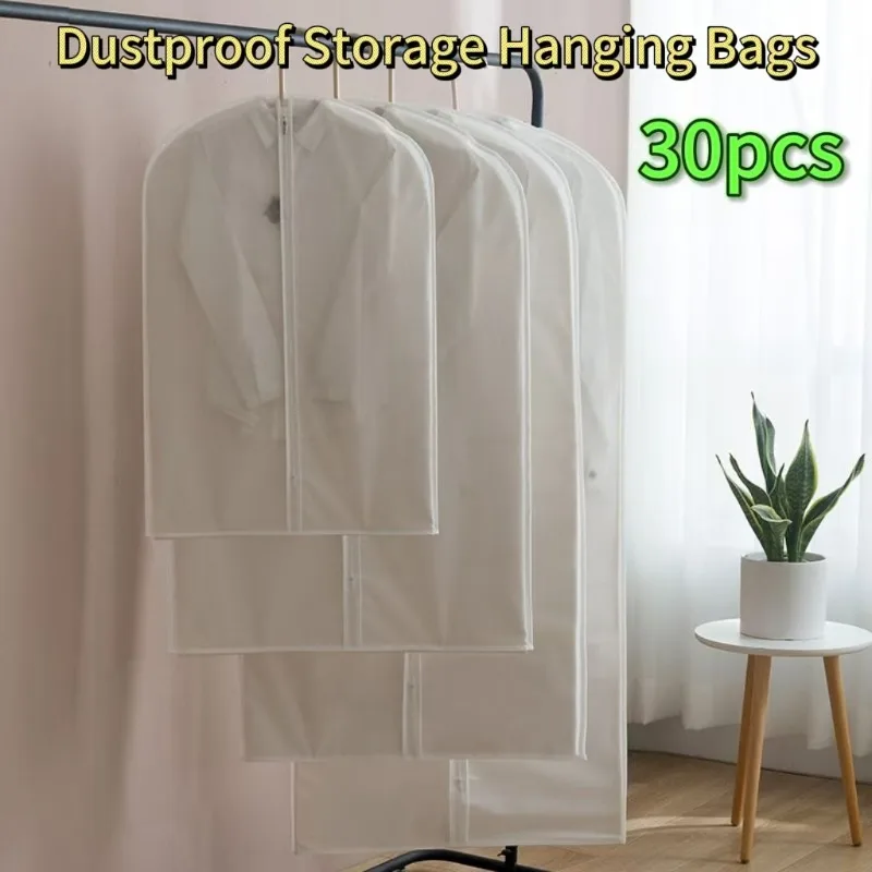 Durable Polyester Garment Dust Cover with Zipper Closure Long Hanging Clothes Bag for Coats Jackets & Wardrobe Organization