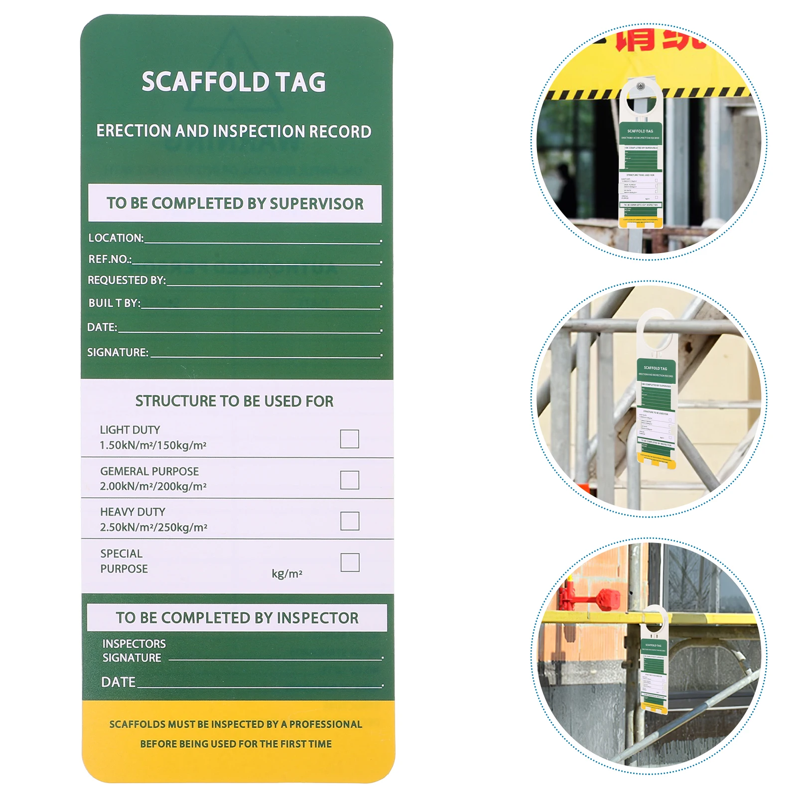 

6pcs Pvc Warning Tags For Construction Sites Writable Industrial Tag Sets Inspection Marker Scaffold Use Tags Scaffold