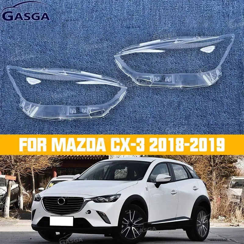 

For MAZDA CX-3 CX3 2017 2018 2019 Car Headlight Cover Lampshade Led Headlight Pair Lamp Lens Cover