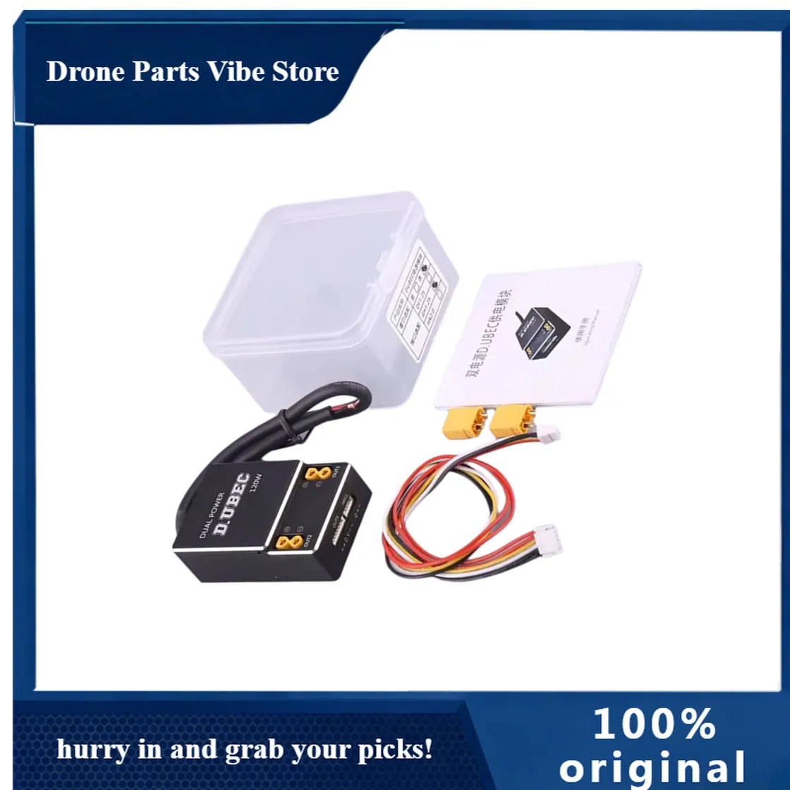 

APRCMOY D.UBEC Dual Output Ammeter Power Module Supports 4-18S Input with Or without Hall for Aircraft RC Model Flight Control