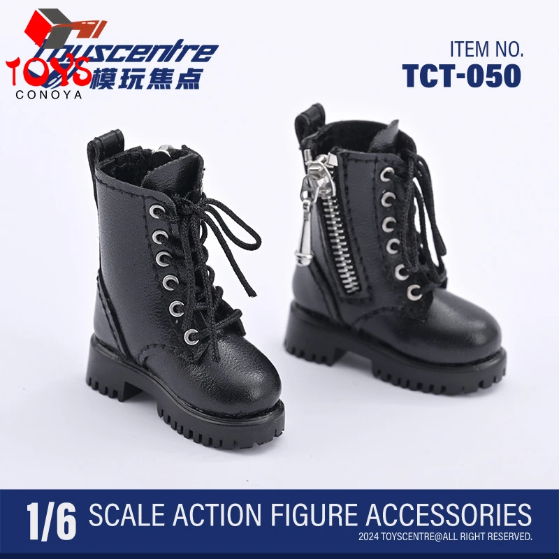 Toyscentre TCT-050 1/6 مقياس الأحذية الجلدية السوداء الأحذية جوفاء نموذج صالح 12 ''أنثى الجندي عمل الشكل دمى الجسم