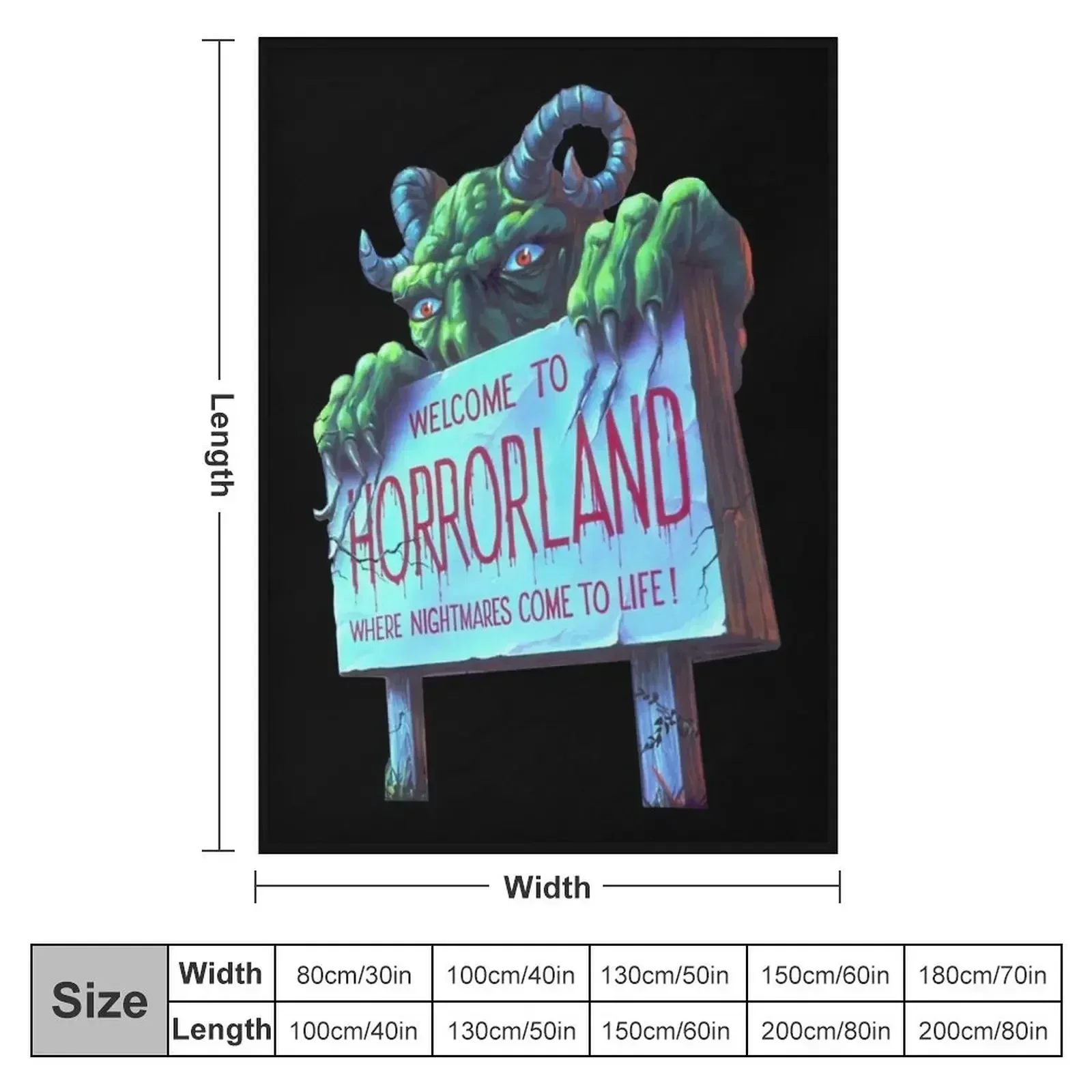 Horrorland Pullover Throw Blanket Flannel Camping sofa bed Blankets