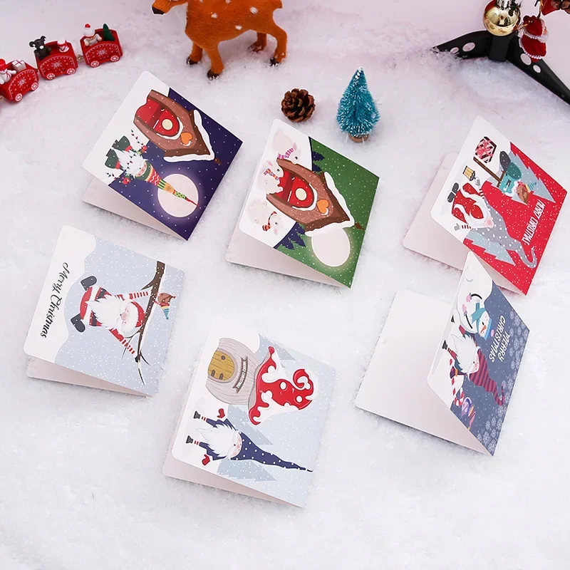 5-piece set of Merry Christmas Thanksgiving gift cards Santa Claus wishes creative thank-you cards  gift card