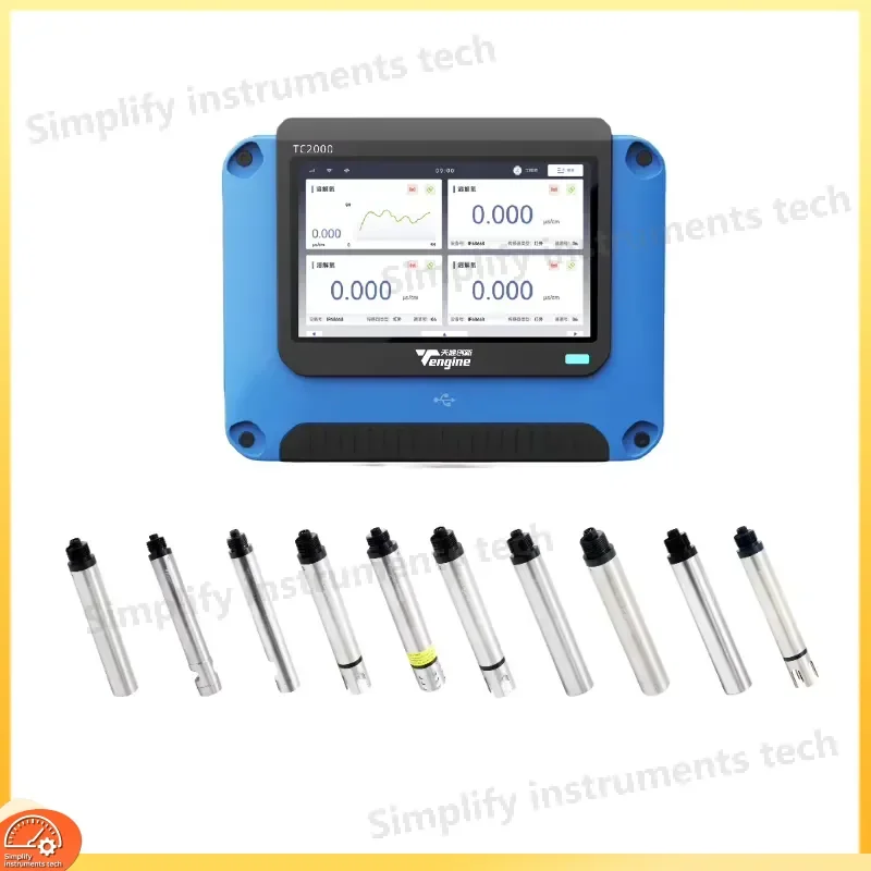 TC2000 8 in 1 Water Quality Tester Meter Turbidity Chlorine pH Conductivity COD ORP TDS DO Analyzer Digital Pool Aquarium Lab
