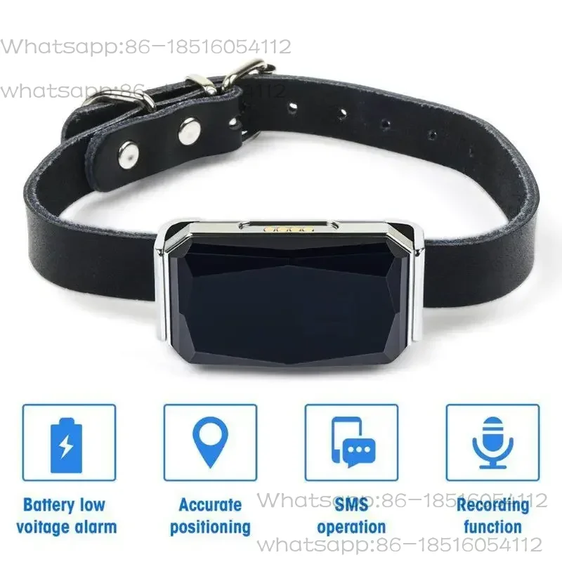 Pet Collar Mini GPS Tracker, GSM Wifi LBS Anti-lost Tracker Pet Location Collar IP67 Waterproof for Pet Dog Cat Sheep Tracking