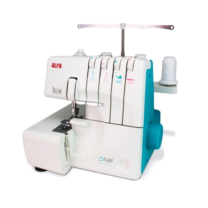 Alfa Style Plus - Remalladora de 2, 3 o 4 Hilos con Corte de Calidad y Enhebrado Fácil