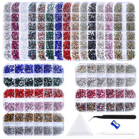 1500pcs/Box Glass Crystal SS4-SS16 Non Hot Fix Rhinestone Set Flatback Crystal Nail Rhinestones Diamond For DIY Decorations