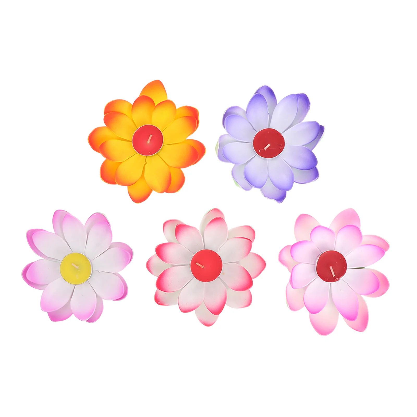 

5Pcs Bright Color Lotus Light Double Layer Blessing Lantern Decorative Light Festival Party Home Decor