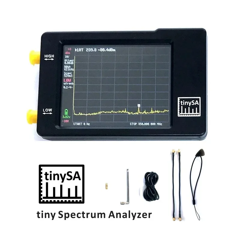 100KHz-960MHz Handheld Tiny Spectrum Analyzer TinySA 2.8 Inch LCD Display with Battery