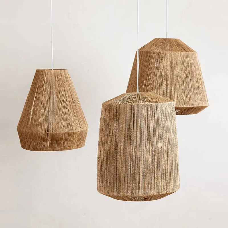 Collins Jute Pendant lamps Vintage creative hand-woven hemp rope lamp for living room retro loft lamp country hanging dining lig