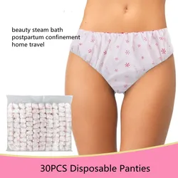 Bragas desechables no tejidas para mujer, bragas estériles para posparto, adecuadas para viajes, Sauna, suministros de Hospital, 30/10 Uds.