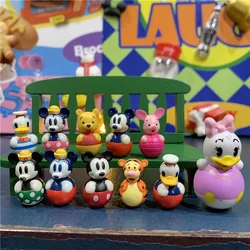 Disney Mickey Minnie Donald Duck Pooh Bear Tigger Piglet Tumbler Toys Anime Cartoon Model Toy Mini Dolls Children Birthday Gifts
