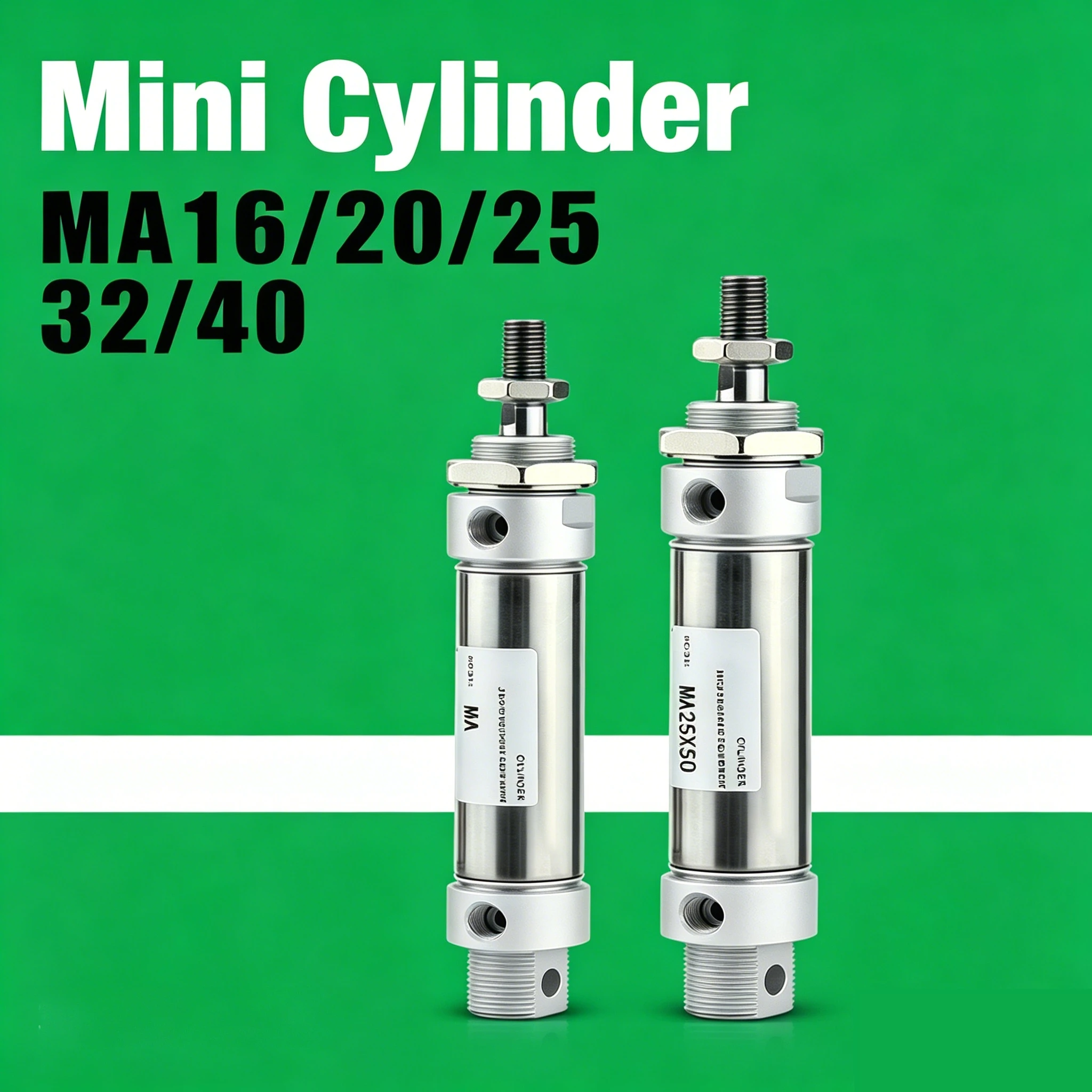 16/20/25/32/40 Bore 10~500mm Stroke MA32 MA Pneumatic Air Cylinder Stainless Steel Mini Double Acting Single Rod