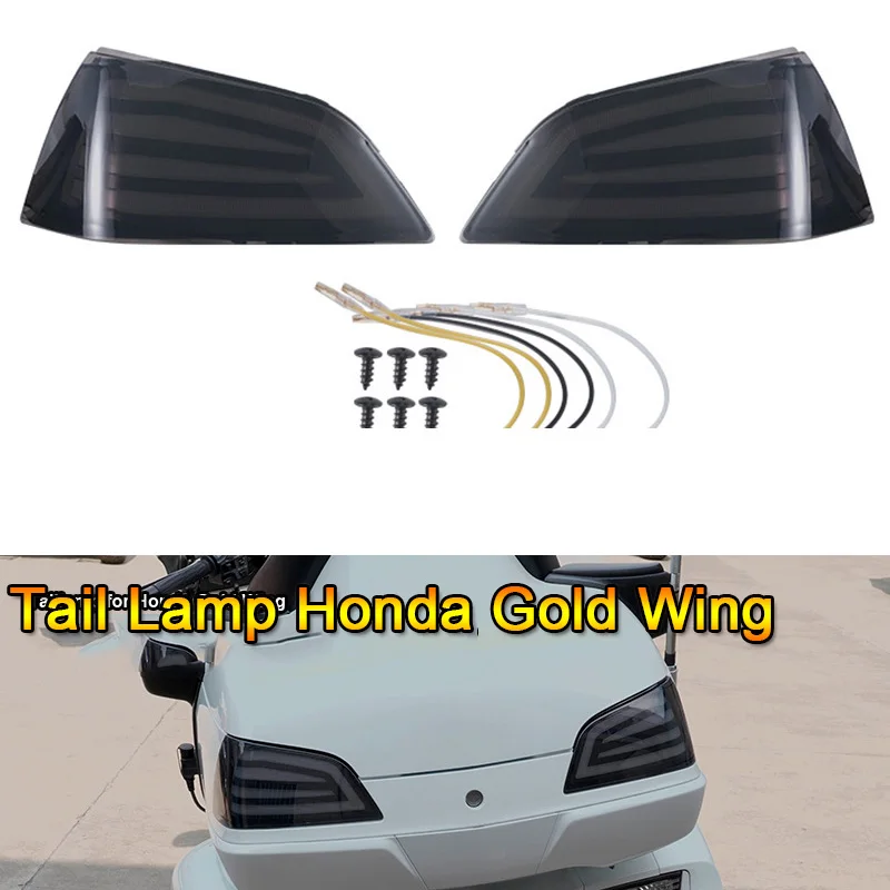 1Pair LED Rear Fender Tail light Turn Signal Lamp For Gold Wing GL1800 01-17 LED Rear Running Brake Lights Tail Lights