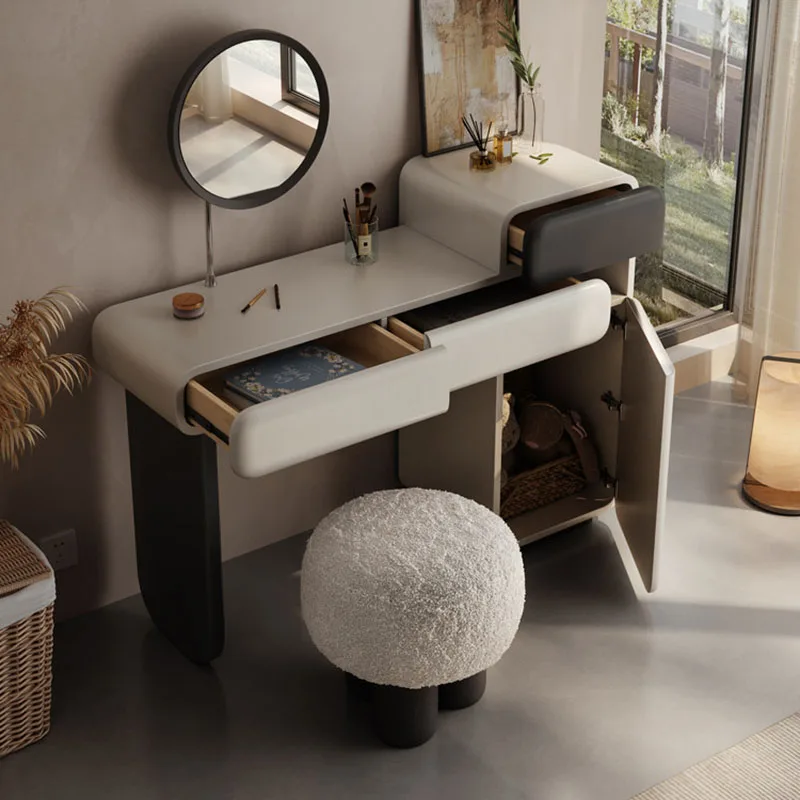 Luxury Makeup Vanity Table Bedroom Mirror Drawers Storage Coffee Dressing Table Modern Women Penteadeira Lounge Suite Furniture