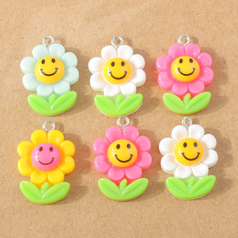 15 teile/los Mix Nette Harz Blume Charms für Die Herstellung Von Ohrringen Halskette Anhänger DIY Handgemachte kinder Schmuck Zubehör Erkenntnisse – Detail 29
