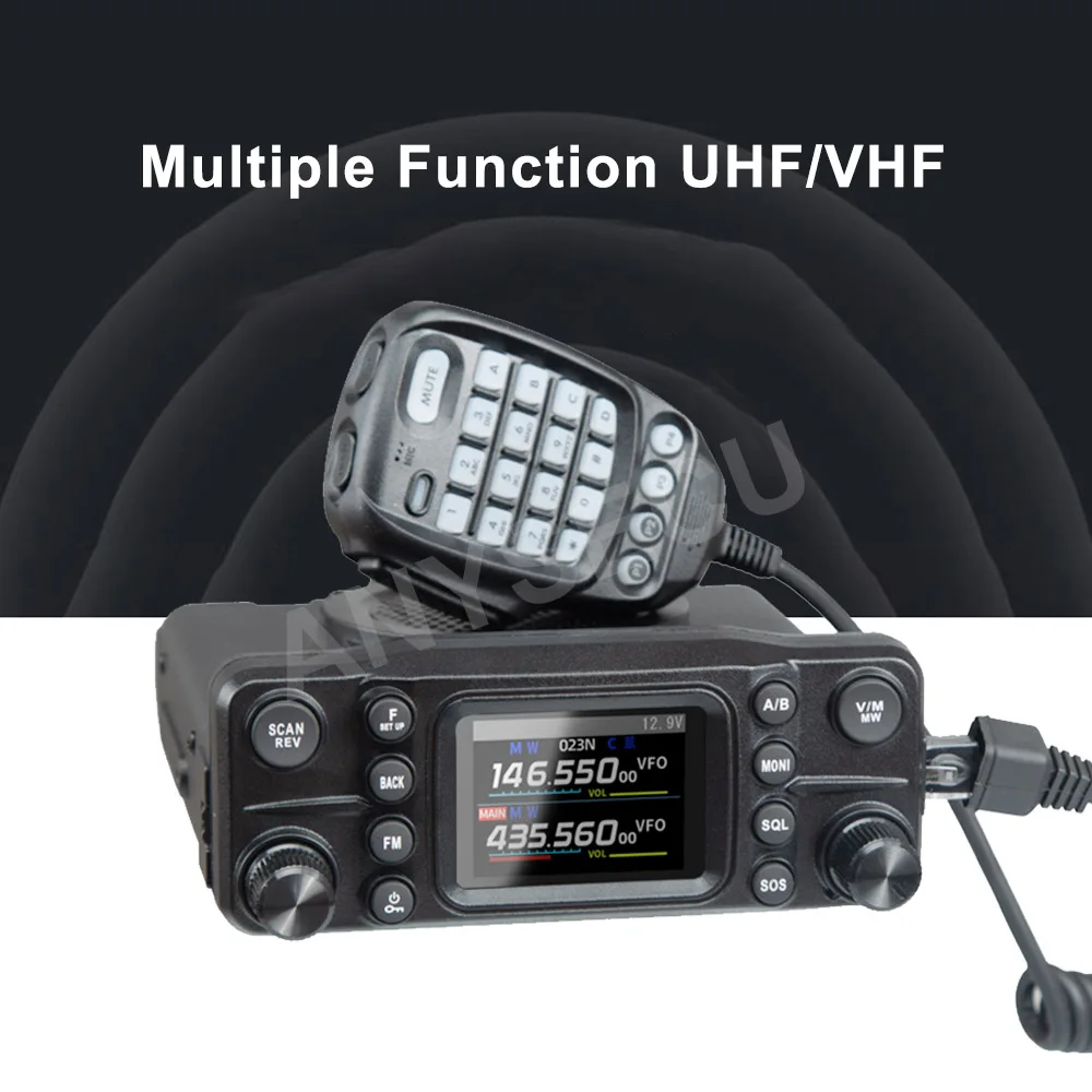 ANYSECU AC-5880 50 واط المزدوج المحمول هام راديو مركبة جهاز الإرسال والاستقبال قاعدة المحطة 2.0 HD عرض 76-600 ميجا هرتز #6