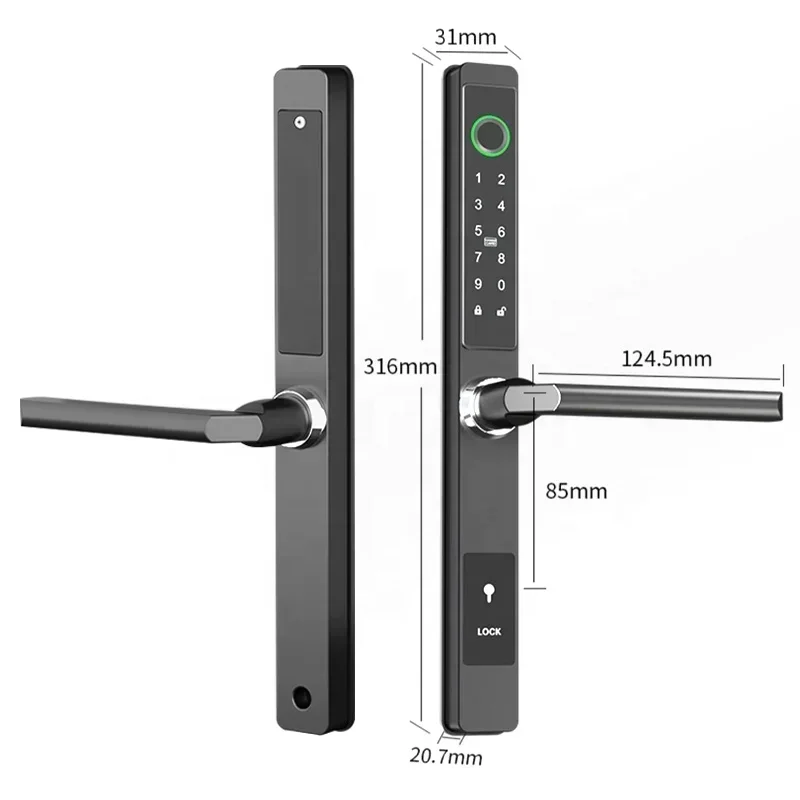 fingerprint door lock door lock Broken bridge Aluminum narrow card swiping fingerprint password unlocking