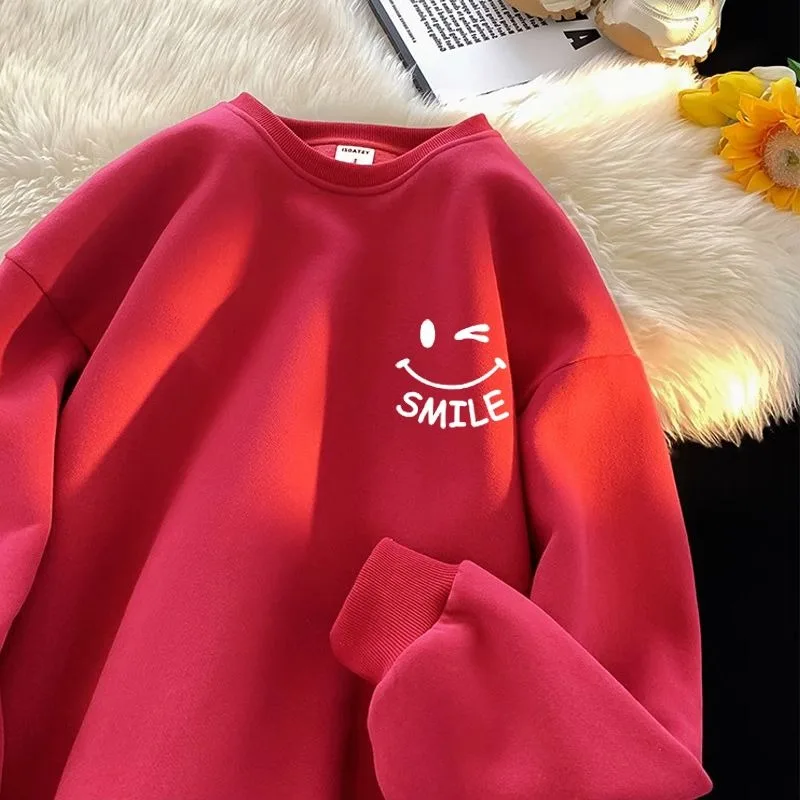 

Классическая универсальная толстовка с капюшоном для пар в одном стиле на осень и зиму 2025, свободный простой пуловер с круглым вырезом, топ с длинными рукавами