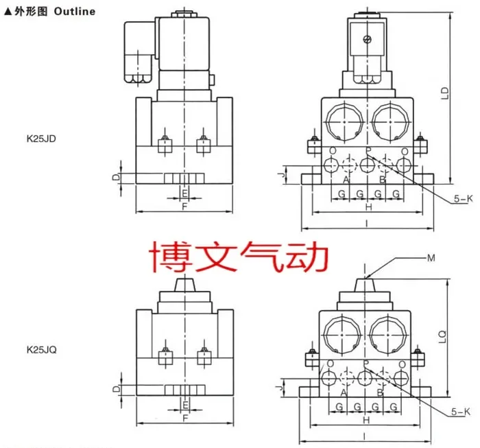 Шаровой клапан K25JD-8 K25JD-10 K25JD-15 двухпозиционный пятиходовой реверсивный электромагнитный клапан с электронным управлением