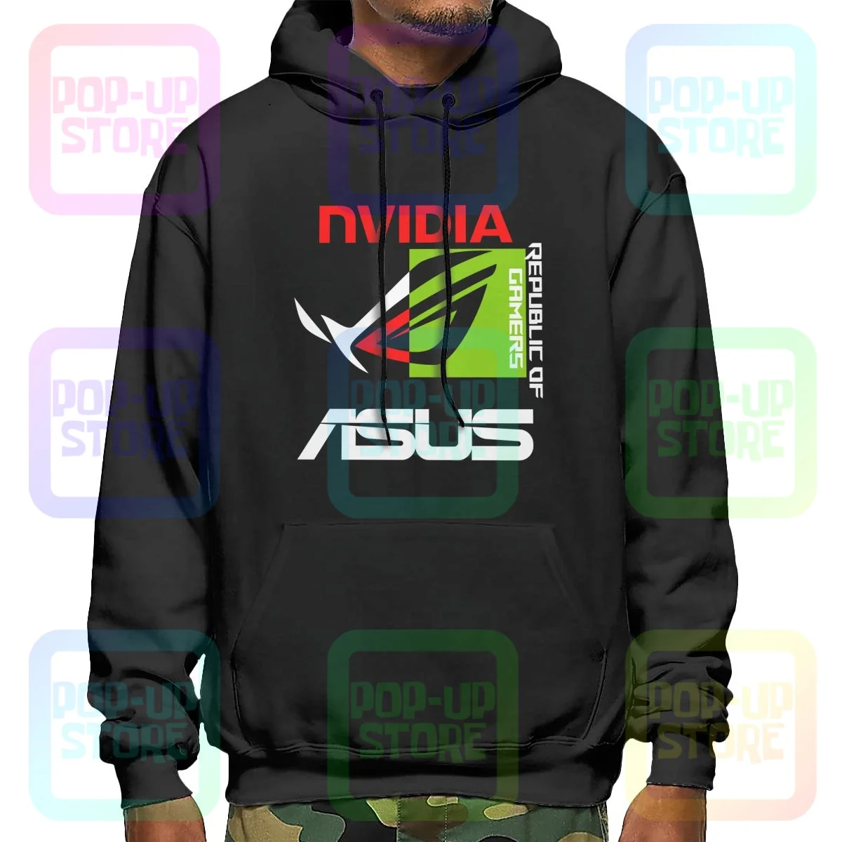 Nvidia X Asus Rog - Republic Of Gamers Lap Pc Hoodie Sweatshirts Hoodies Soft Trendy All-Match Streetwear