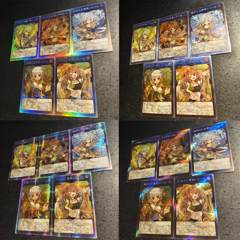 

DIY 5шт Ю-Ги-О! Флэш-карта Charmer Vol.4 Аниме Aussa The Earth Charmer Eria The Water Charmer Коллекционная карта Рождественский подарок