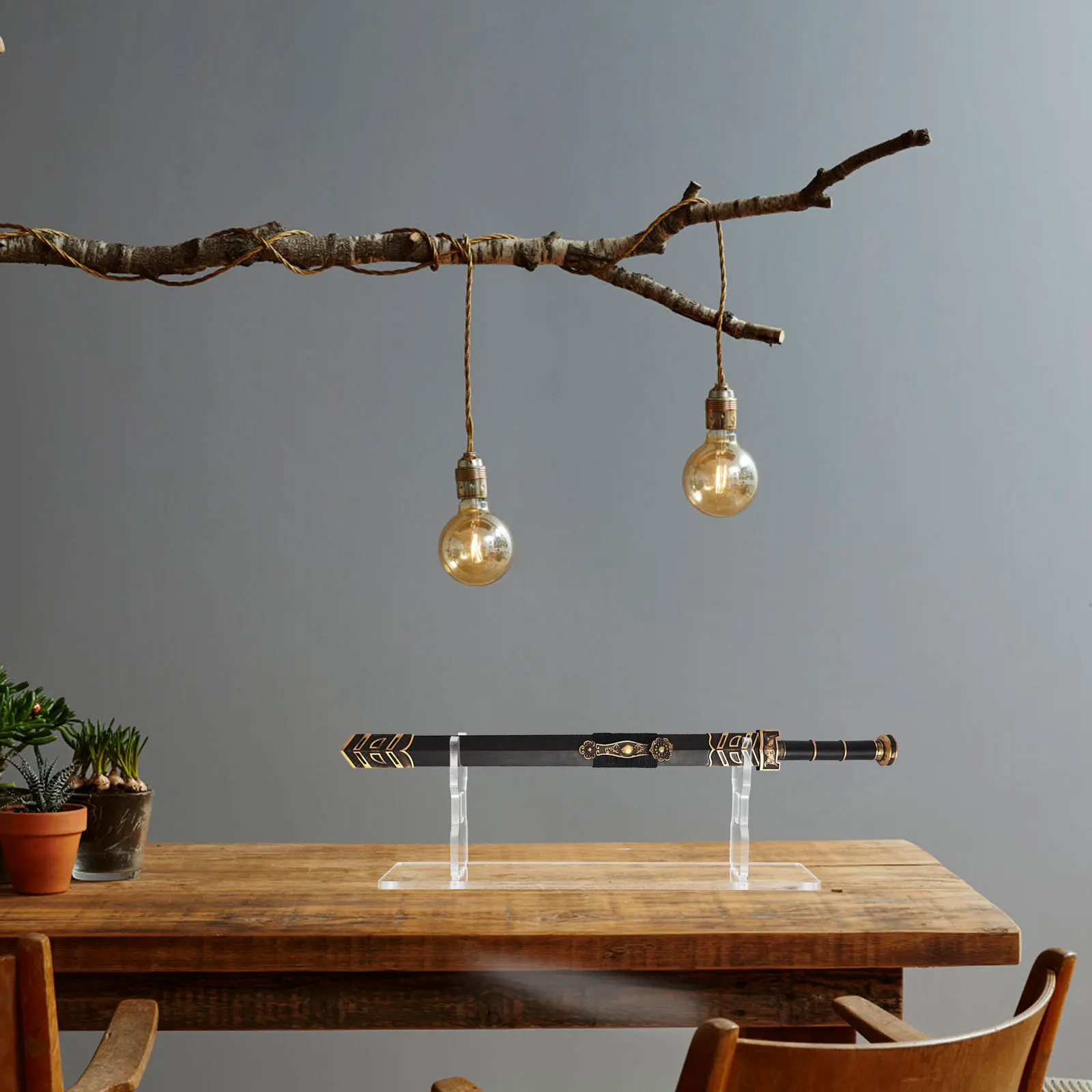 แท่นวางดาบอะคริลิคใส ชั้นวางเก็บของมั่นคง สำหรับดาบ ขลุ่ย ไม้กายสิทธิ์ แท่นวางอเนกประสงค์