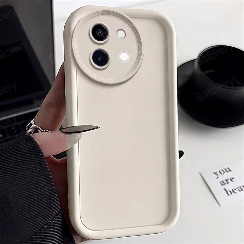 For VIVO V30E 5G V2340 V2339 V40 Lite Colorful Simple Matte Soft TPU Full Protective Phone Border Protection Lens Cover