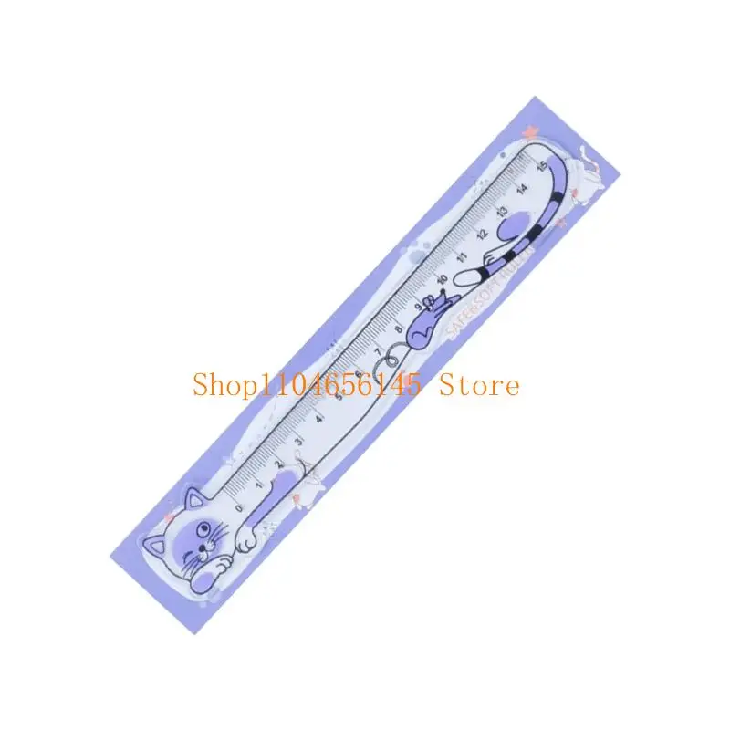 5asd 15cm Straight Ruler Lovely Cats Ruler Soft Ruler with Scale for Teaching