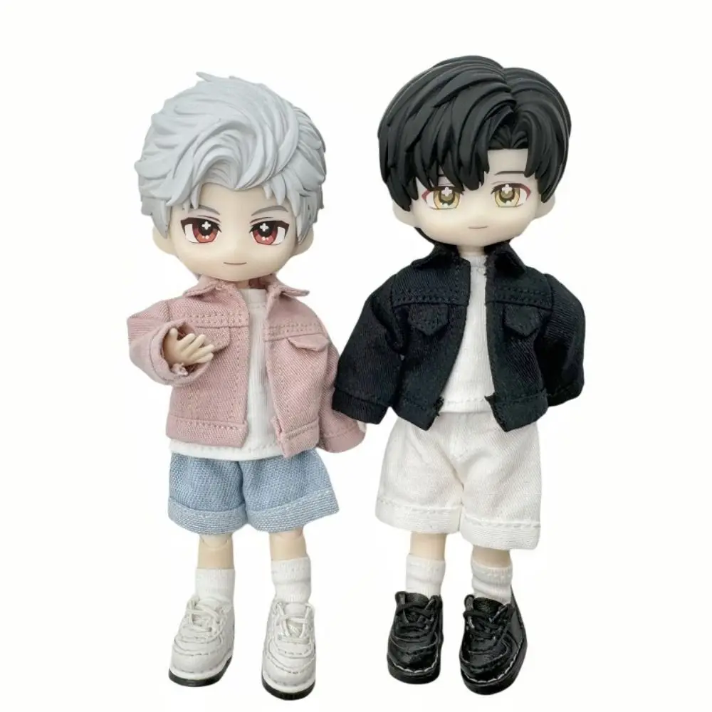 6 色の人形服ジーンズコートかわいいミニドールトップス人形アクセサリー人形デニムジャケットオビツ 11 人形 1/12 bjd 人形