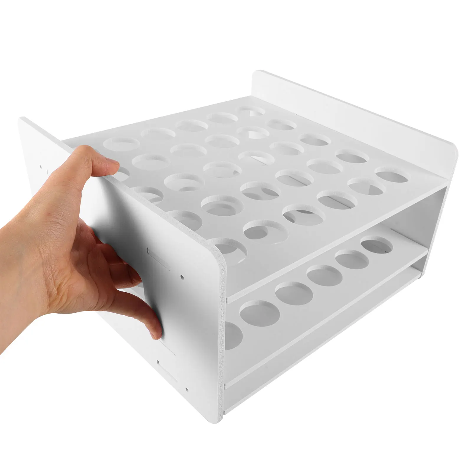 Kindergarten Scissors Storage Rack Wooden Desktop Organizer for Artist Craft Scissors Test Tube Display Art Supplies