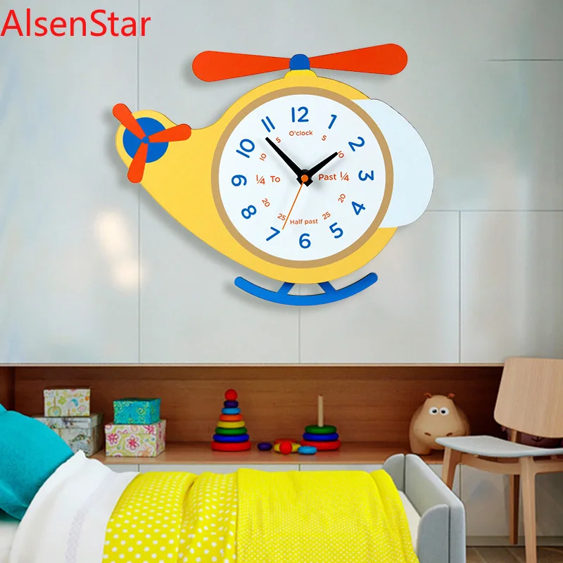 Cartoon Car Dynamic Swing Clock Children's Room Decorative Painting Mute Wall Hanging Clock Watch Home Decoration Wholesale