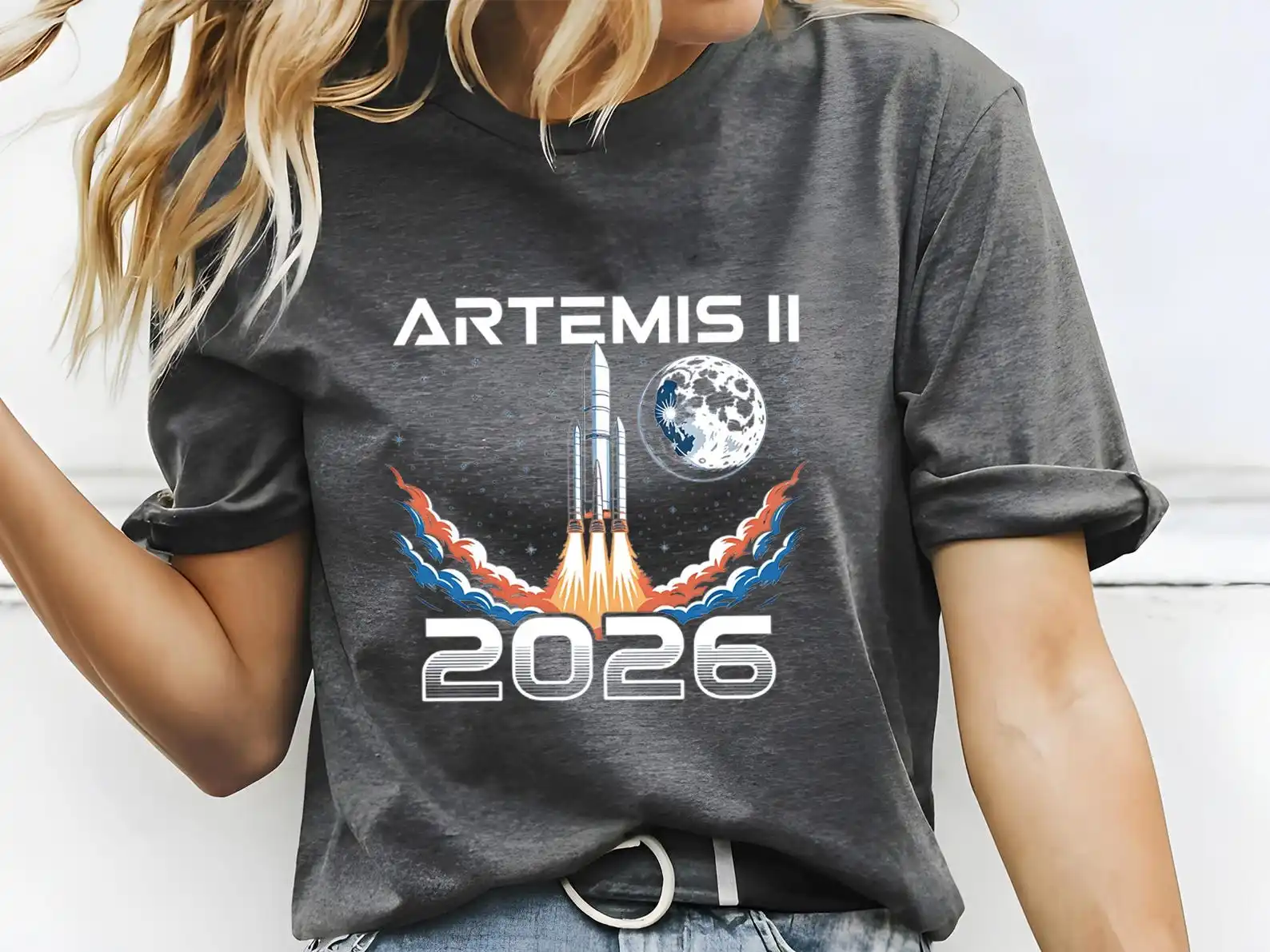 Artemis II 2026 Rocket Launch T-Shirt, Future Moon Mission Tee, Space Exploration, Science Gift Shirt