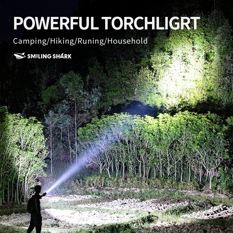 SMILING SHARK Mini Flashlight LED Rechargeable Torch Light 3Mode Waterproof Household Small Flash Light Outdoor Lighting 617A