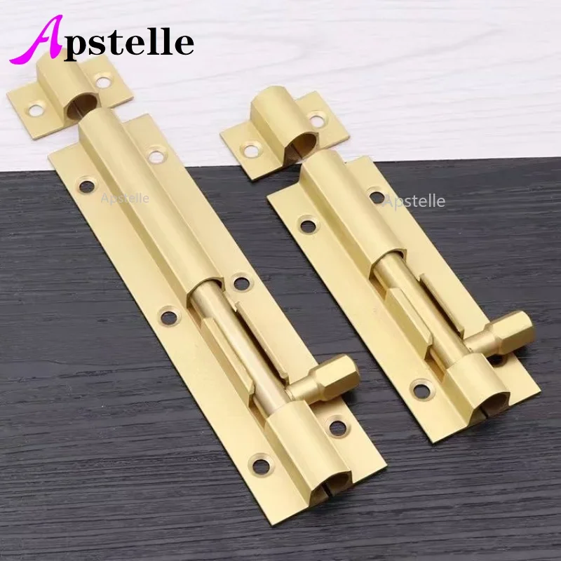 Apstelle 4 dimensioni Porte in ottone Chiusura a scatto scorrevole Bullone Chiusura a scatto Barile Cancello di casa Hardware di sicurezza Bagno