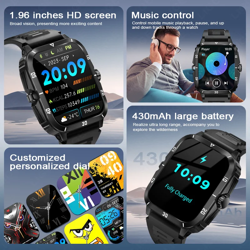 LIGE 2025 Outdoor GPS Smart Watch Motion Trajectory Men 3ATM Waterproof Watch Wireless Calling Smartwatch Sports Fitness Running