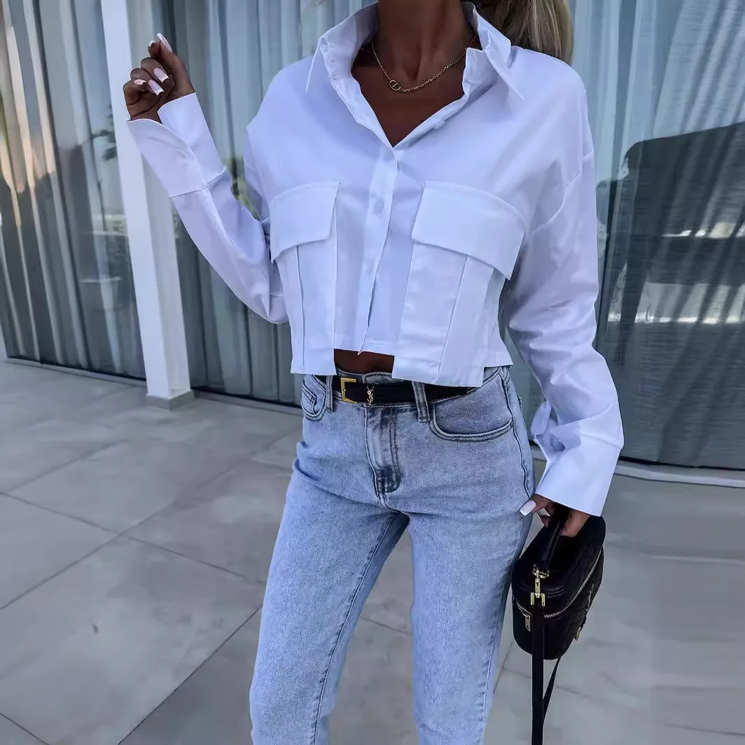 Lady Cloth Run! And Autumn. New Style Personality Women's Solid Color Batwing. Sleeve Loose Random Office Shirt Blouse Vestidos