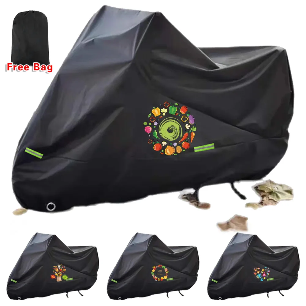 

Motorcycle Cover Moto Rain Cover Food Series Waterproof Dustproof Covers Coat Indoor Outdoor Motorbike Scooter Covers