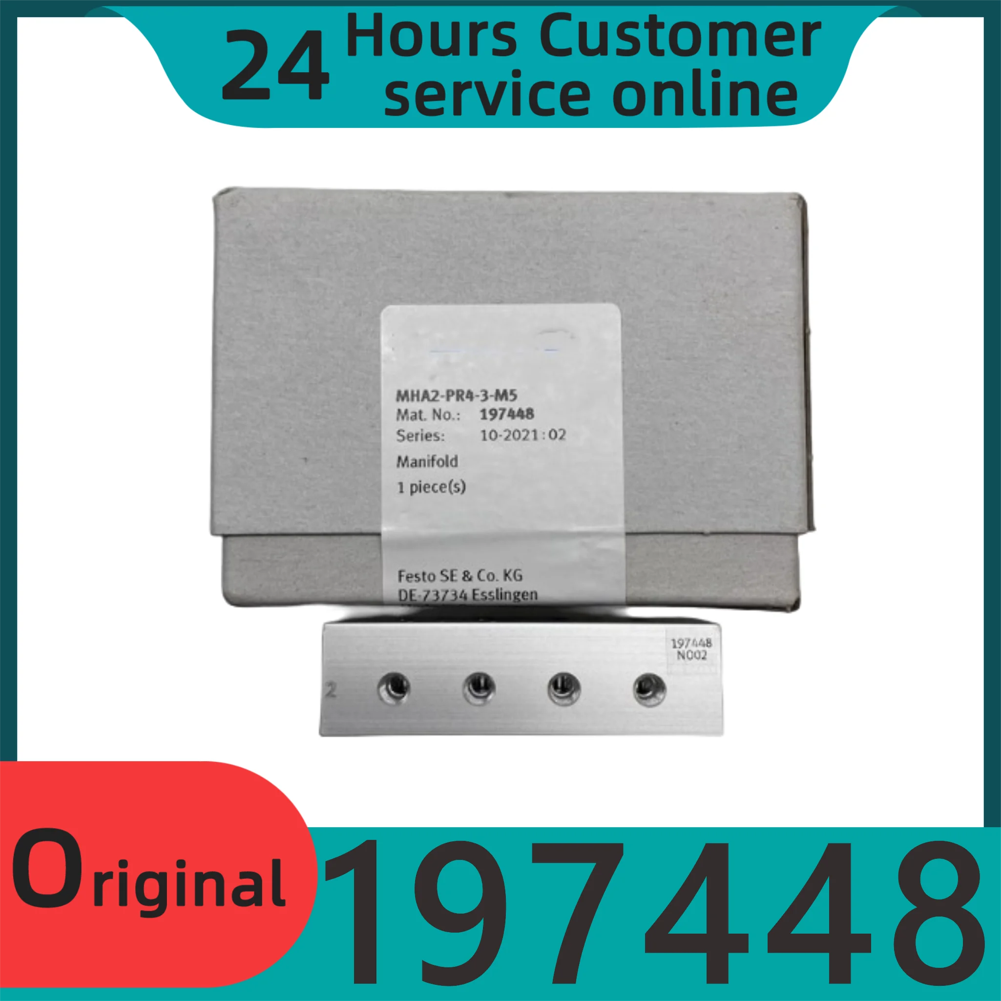 

Brand new original MHA solenoid valve special base MHA2-PR4-3-M5 197448 aluminum alloy material